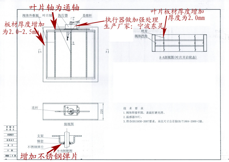 280℃排煙防火風(fēng)閥功能、特點及技術(shù)參數(shù)